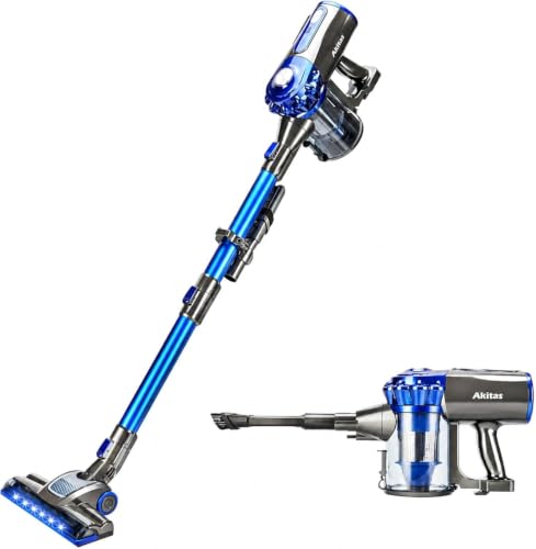 Akitas V8 Aspirateur Balai sans Fil 3en1 à Main et Vertical Léger 22,2V 150 W Batterie Lithium Rechargeable pour Sol, Tapis, Poils d'animaux