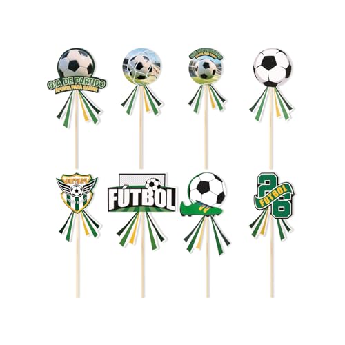 48 Adornos de fútbol para tartas y cupcakes en fiestas temáticas infantiles
