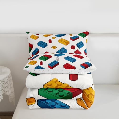 Image of Feelyou Building Blocks Toy Brick Comforter Set King Size Kids Boys Bedding