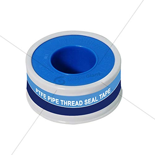 Supply Giant I34-5 Ptfe Thread Seal Tape For Plumbers, White 3/4 Inch X 260 Inch (Pack Of 5 Rolls), 5 Count #TOP1