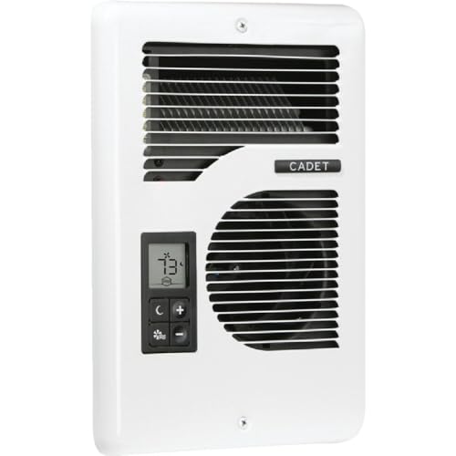 Cadet Energy Plus Wall Heater Complete Unit With Built-in Digital Thermostat (Model: CEC163TW, Part: 65215), 5460/5120/3410 BTU, 240/208/120 Volt, 1600/1500/1000 Watt, White