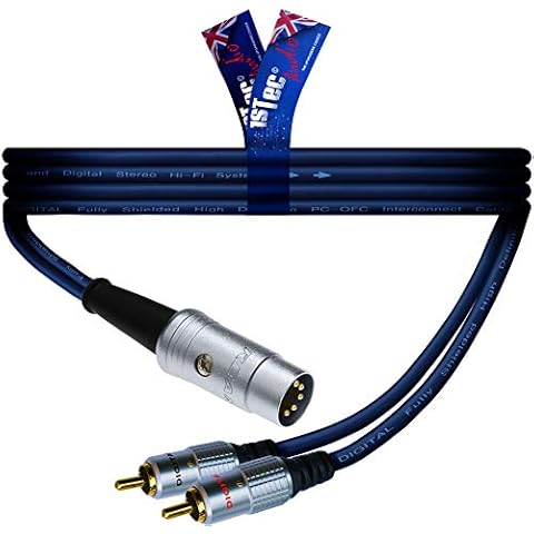 1STec 1m 5 Pin DIN Stereo Audio Cable Cover