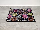 Alfombras Cocina Lavable Antideslizante Alfombrilla de Goma Base TPR Alfombra de Baño Alfombrillas Cocina Modernas (50_x_80_cm, Donuts)