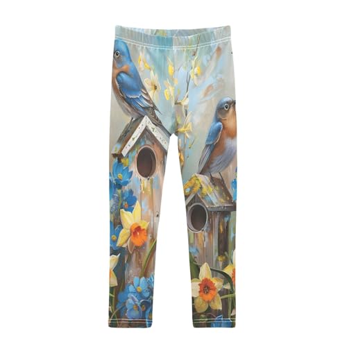 Toddler Girls Leggings Printed Yoga Pants Leggings Two Bird Family for Kids