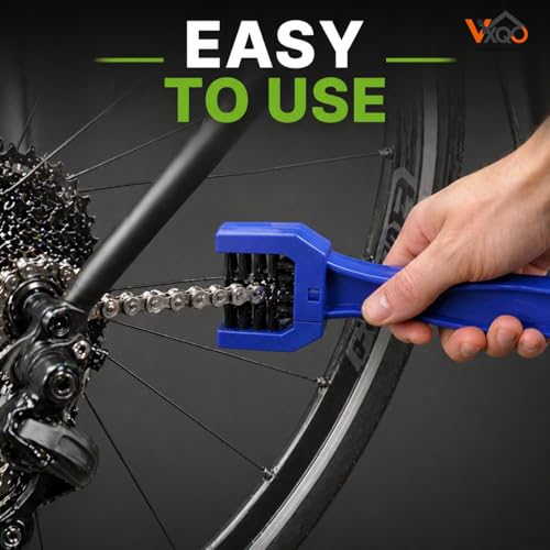 Image of Chain Cleaning Brush with Microfiber Cloths | 2-in-1 Bike & Motorcycle Chain Cleaner | Heavy Duty Nylon Bristles | Ideal for Bicycle, Bike & Cycle Maintenance