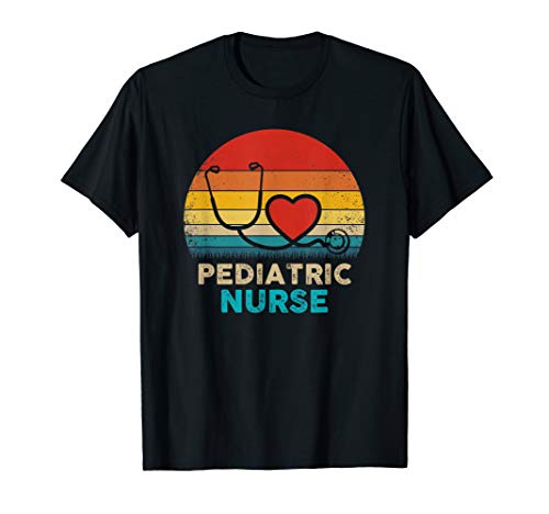 Pediatric Nurse - Vintage Heart Stethoscope T-Shirt
