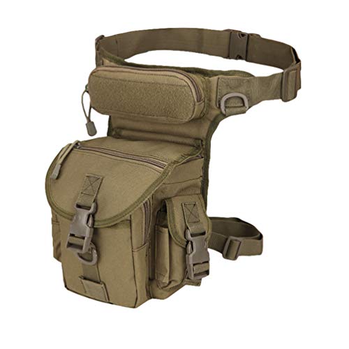 Ketamyy Bolso Pierna Militar Táctica Molle Bolso Cintura Multifunción Impermeable Cámara Bolsa de Herramientas Bolsa Pernera Muslo para Hombre Motorista Ciclismo Montaña Camping Verde Militar Cover