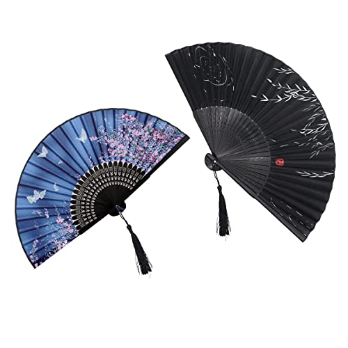 Ventilateur Portatif Pliant En Dentelle Brodé à La Main Avec Des Bâtons De Bambou Pour La