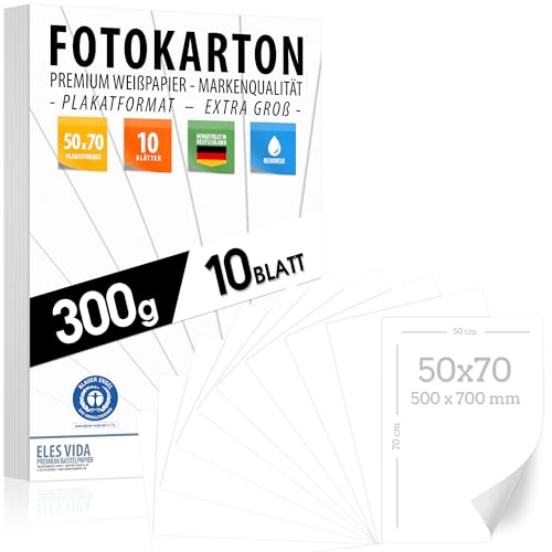 Fotokarton WEISS 300g/m² - 50x70 cm - PREMIUM Zeichenpapier...