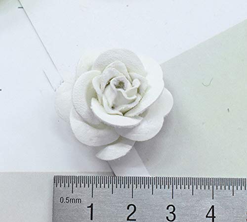 12 peças de couro sintético mini flores brancas botas DIY sandálias de casamento meias cachecol saco