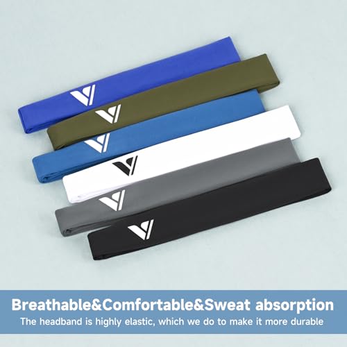 Image of Vgogfly Sweat Headbands for Men, 8X More Effective Hyper-Absorbent Running Sweat Bands, One Size Fits All, Workout Sports Hairband for Gym, Ideal for All Sports, Outdoor Activities, and Hot Climates