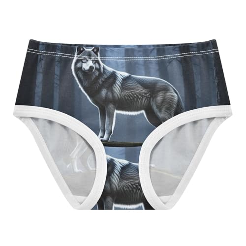 Cool Wolf Black Girls Underwear Toddler 2t Cotton Panties Little Girl Durable Briefs Girls Undies