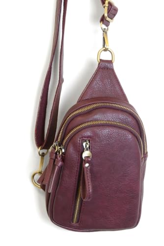 Image of Joy Susan Skyler Sling Bag: Vegan Leather, Zippered Closure, Brass Plated Hardware