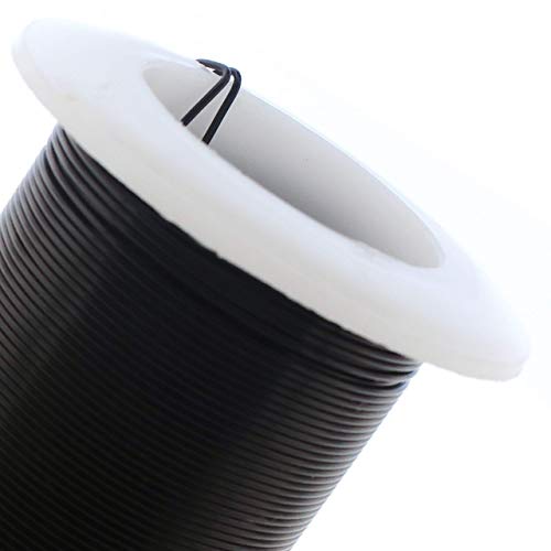 Image of The Beadsmith Wire Elements 22-Gauge Lacquered Tarnish-Resistant Copper Wire for Jewelry Making, 20 Yard, 18.29 Meter Spool (Black Color)