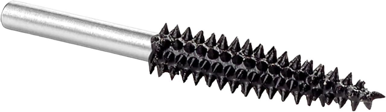 Kutzall Extreme Taper Rotary Burr, 1⁄8" Shaft, Very Coarse - Wood Carving Bit for Dremel, Foredom, DeWalt, Milwaukee. Abrasive Tungsten Carbide, 1⁄8" (3.1mm) Dia. X 7⁄8" (22.2mm) Length TX-18-EC