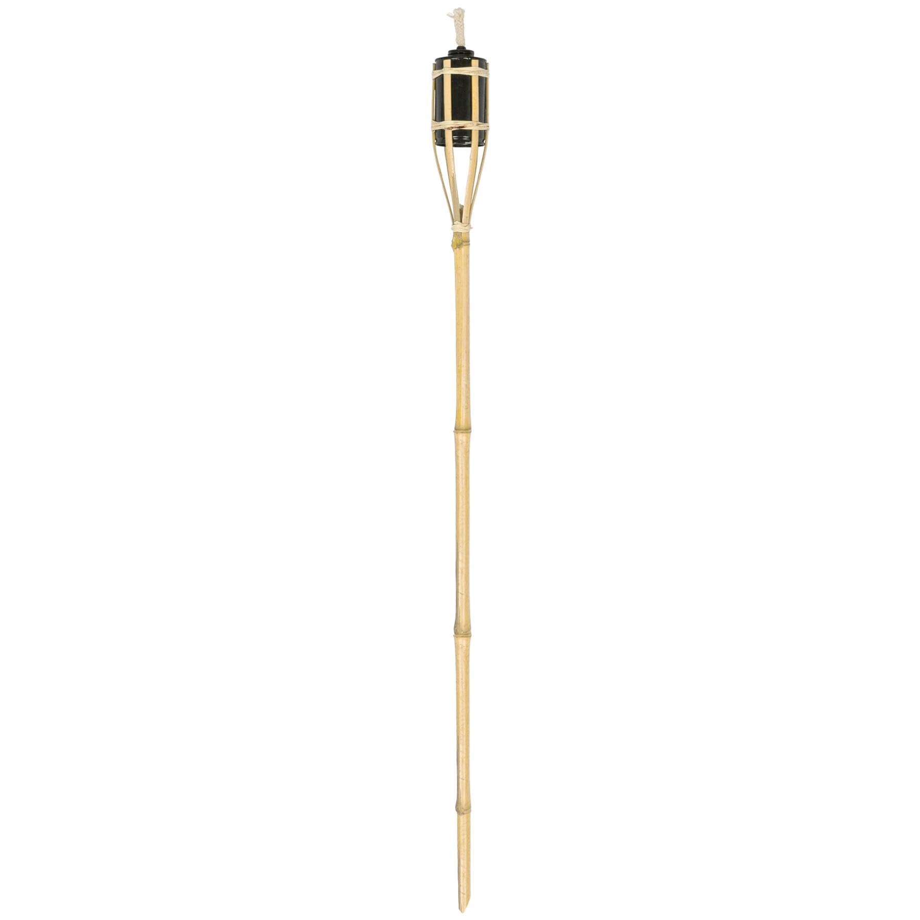 Harbour Housewares 12 Piece Bamboo Garden Tiki Torch Set - 114cm Style Traditionnel feu Torches Huile de Paraffine - Naturelles