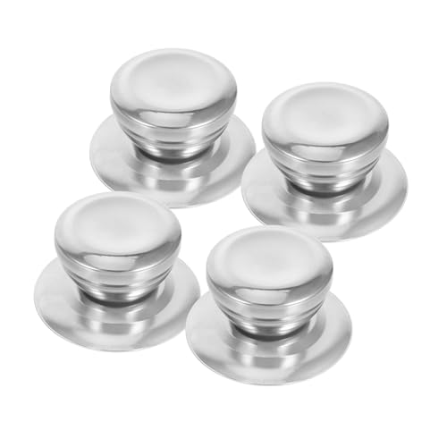 CATIEBYE 4 Piezas de Manijas de Acero Inoxidable para Tapas de Ollas Mango Cómodo y Diseño Elegante, Recambios Ideales para Cocinas en Casa
