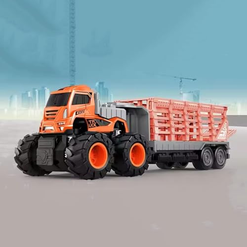 Image of Unbreakable Metal Head Truck Toy Animal Transport Truck Toys Vehicles Toy for 2 3 4 5 Year Kids