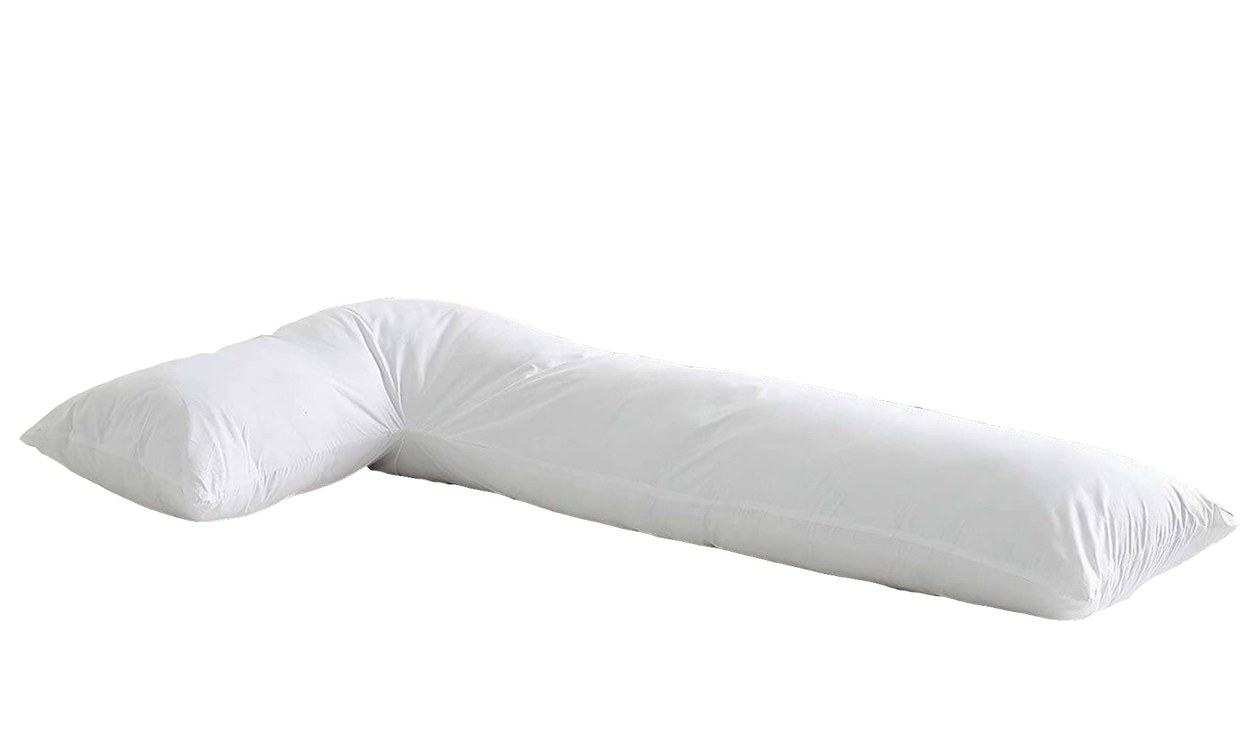 Textile WiseOrthopaedic L-Shaped Pillow Extra Cushioning Support For Head, Neck & Back Hollow Fibre Filling Pregnancy Maternity Body Pillow - Side Sleeper Pillow (L Shaped White Pillow Only)