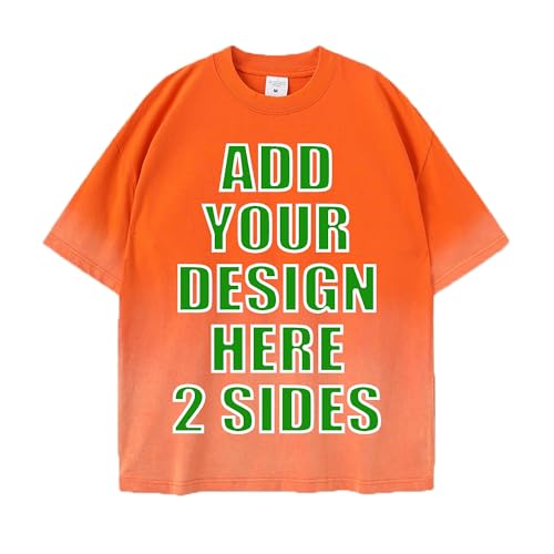 Custom Oversized T-Shirt Add Your Own Photo and Text Design to a Washed Vintage T-Shirt for Men and Women.