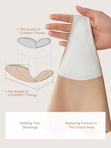 Image of LUCKMEEY Cotton Thongs for Women Seamless Thongs for Women No Show Thong Panty Liners Workout G-String Thongs Underwear