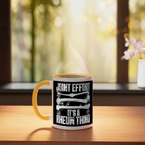 Taza de Cerámica para Reumatólogos 11 oz Amarillo/Blanco miniatura 3