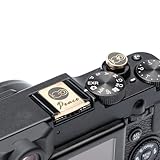 「100 peace」の模様カメラホットシューカバーシャッターボタン、Nikon Z30 Z50 D810 D610、Fujifilm X-T4 X-T30 X-T200 X-Pro3 X-Pro2 適用する (銅合金-コンビネーション)
