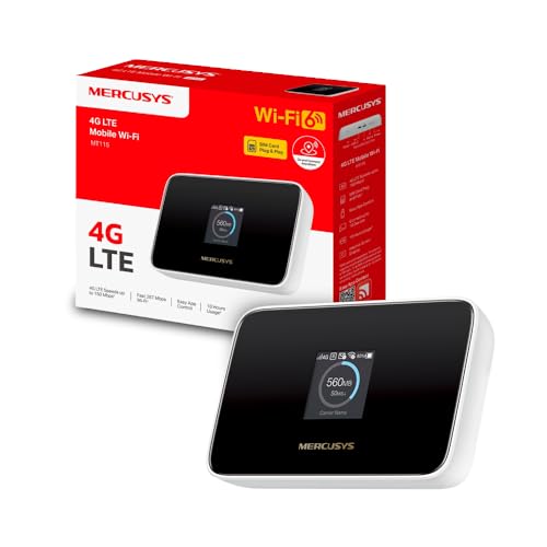 Mercusys MT115 Mobile WiFi Router 4G, Saponetta WiFi con Sim,AX300