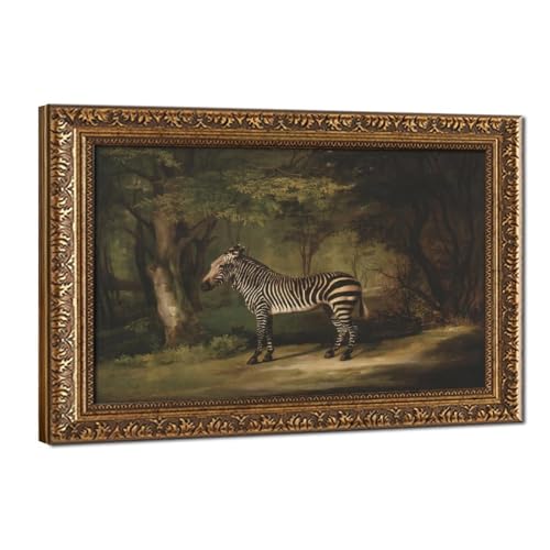 Poster Zebra George Stubbs 1763 impression toile cadre suspendu 61x91cm