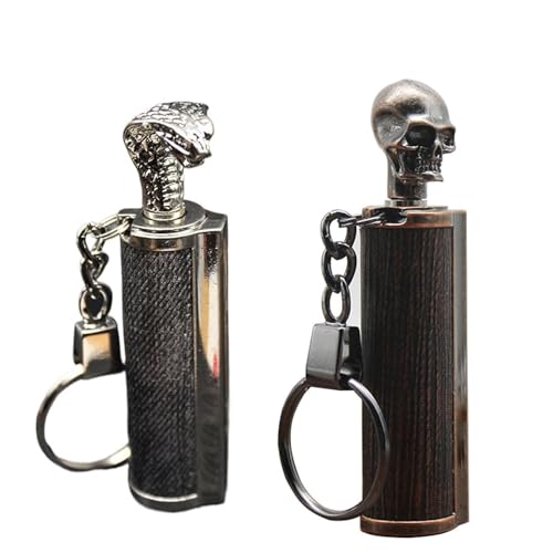 Accendino a fiammifero, carburante di ricarica, accensione laterale scorrevole, accendino portatile portachiavi, può essere utilizzato for viaggi all'aperto, opzione regalo (carburante non incluso)(2p