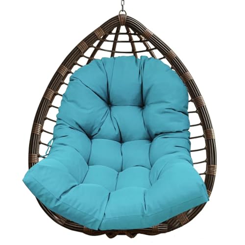 Bonlting Hanging Egg Chair Cushion 47 X 35 in Waterproof Swing Chair Seat Cushion Soft Hanging Chair Cushion Hammock Chair Seat Pad (Blue)