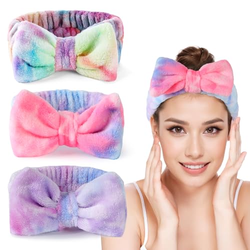 LADES Soft Skincare Headband – Adjustable, Comfortable & Stretchy Fabric, Cute Patterns for Makeup, Facial – Non-Slip, Headband for Hair Control