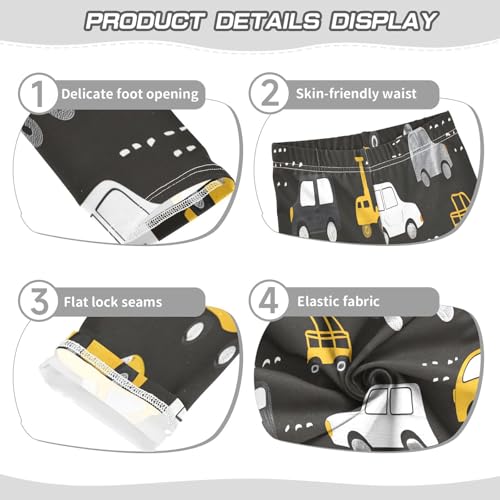 Bolaz Toddler Girls Leggings Printed Yoga Pants Leggings Cute Yellow Cars for Kids3