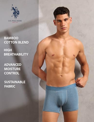 Image of U.S. Polo ASSN. Men's PT006 Bamboo Comfort Trunks for All-Day Freshness - Pack of 1