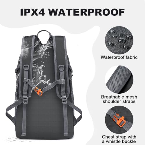 Image of MIYCOO Backpack - Ultra Lightweight Packable Backpack for Travel Camping, Hiking Back Pack Waterproof Foldable Daypack for Men Women Grey