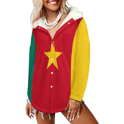 Blouson Cameroun Femme Veste Polaire Chaude Contre le Froid avec Capuche