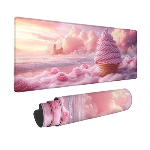 Tapis de souris rose XXL, un grand sous-main de bureau comme cadeau idéal