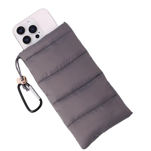 Lyreh Housse Thermique pour Téléphone, Coton Duveteux Pochette pour Téléphone Portable Protection Contre Le Gel et la Surchauffe avec Mousqueton Idéal l'Extérieur,...