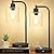 Set of 2 Industrial Touch Control Table Lamps with 2 USB Ports and AC Outlet - 3-Way Dimmable Black Bedside Lamps Nightstand Desk Lamps for Bedroom Living Room, Glass Shade & 2 LED Bulbs Included