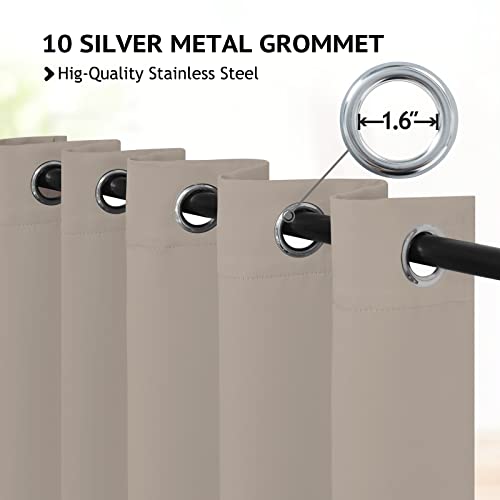 Image of COSVIYA Grommet Room Darkening Natural Curtains 63 inch Long for Bedroom | Light Blocking Insulated Thermal Curtains for Living Room, Blackout Thick Polyester Window Drapes,62x63 inches, 2 Panels