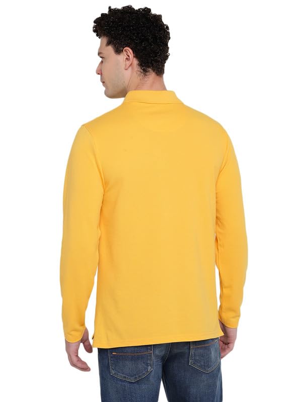 Image of AMERICAN CREW Men's Cotton-Poly Regular Full Sleeve Polo T-Shirt with Pocket