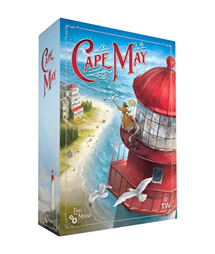 Thunderworks Games - Cape May | Seaside Resort City Building Board Game | Strategy Resource Management and Set Collection | Thematic Board Game | Ages 14+ | Family Game for 1-4 Players |60-120 Minutes