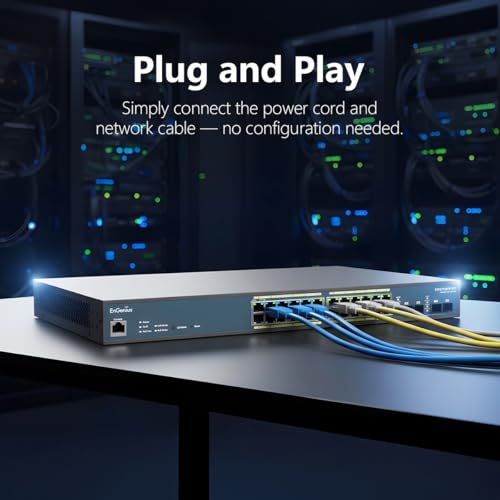 Image of EnGenius Fit L2 Plus Managed 24-Port Gigabit PoE+ Switch | 802.3at /af PoE+ Ready | 410W Budget | 4 SFP Uplink Ports | 56 Gbps Switching Capacity | [EWS7928FP-FIT]