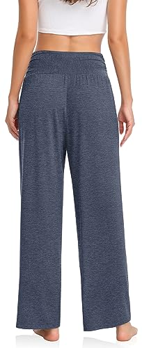 Image of TARSE Womens Wide Leg Pants Casual Loose Yoga Sweatpants Comfy Lounge Pajama Flowy Pants Pockets