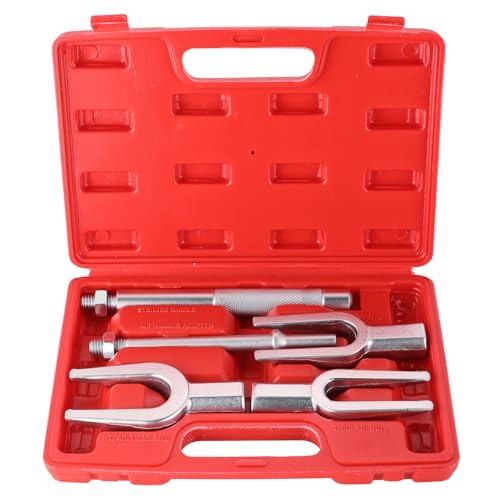 NYXOVA 5-Piece Ball Joint Separator Set, Pickle Fork Tool Set, Tie Rod Removal Tool for Car Van Light Truck, Ball Joint Remover for Pitman Arm Removal with Air Hammer Adapter & Striking Handle