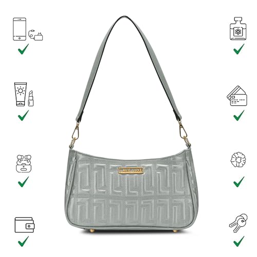 Image of Lavie Luxe Women's Modoc Hobo Quilted Bag for Women | Hobo Handbag for Work | Ladies purse | Stylish Shoulder Bag | Ladies Gift