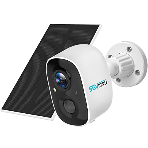 【電池カメラセット&完全無線】Sovmiku 5200mAh容量・防犯カメラソーラー ワイヤレス防犯カメラ 配線不要 200万画素 双方向音声 屋外/屋内対応 USB充電/ソーラーパネル充電可能 IP65防水 アプリ警報 人感センサー 暗視 夜間カラー センサー発光 ネットワークカメラ 2.4GWiFi対応 遠隔監視 スマホ操作 iOS/Android 最大128GBのSDカードまで対応可能 SDカード録画