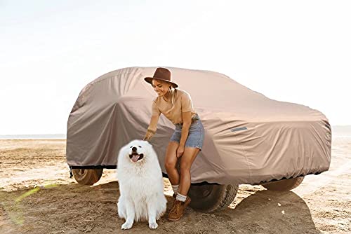 Image of Car Covers for Automobiles All Weather Water Resistant - Coverado Ultra-Protection 6 Layer 300D Heavy-Duty Forro para Carro, Universal Fit for Hatchback (160 inch-172 inch)