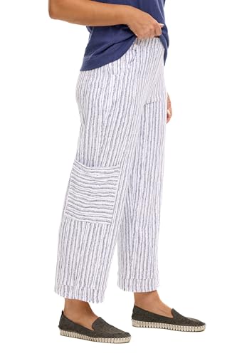 Habitat Clothes Escape Bali Stripe Cotton Pocket Pullon Flood White2