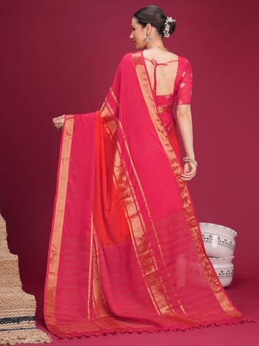 Image of AKHILAM Women's Mysore Silk Ombre Woven Design Saree With Unstitched Blouse Piece (KUSUM4101 NSM Parent)
